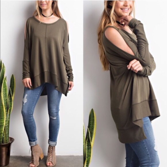 SAMMIE Cold Shoulder Long Sleeve Top - IVORY - Picture 3 of 3