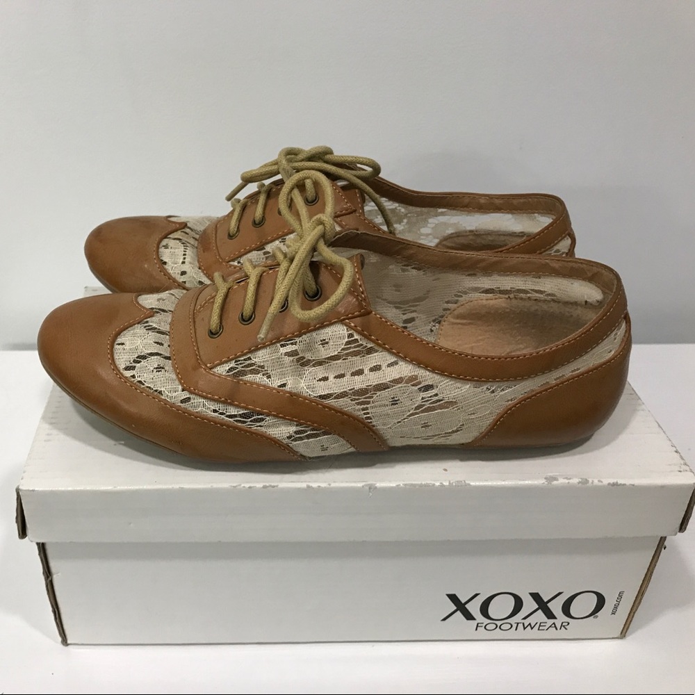 XOXO lace slip on shoes