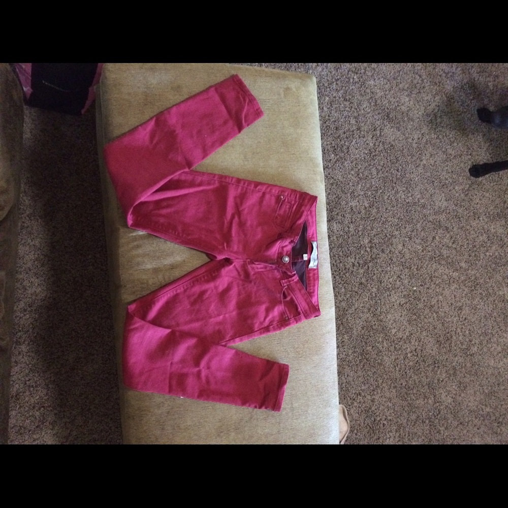 Maroon skinny jeans