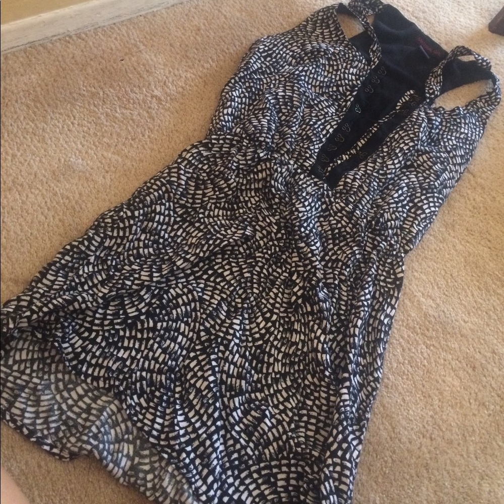 Material Girl black and white dress