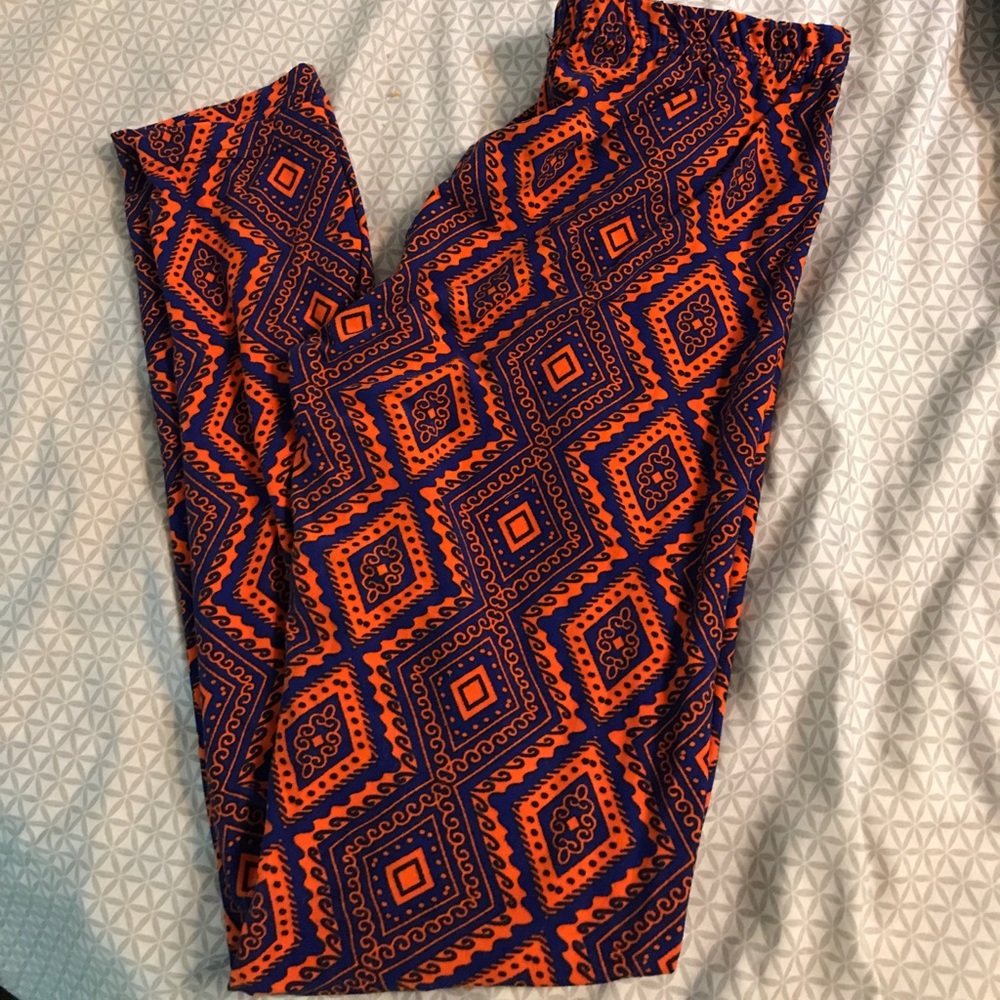 Orange and blue leggings