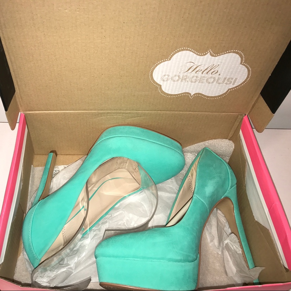 New Turquoise heels with box BRAND NEW!
