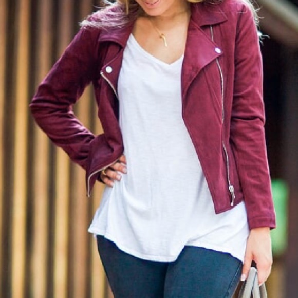 Maroon Suede Jacket - Picture 3 of 4