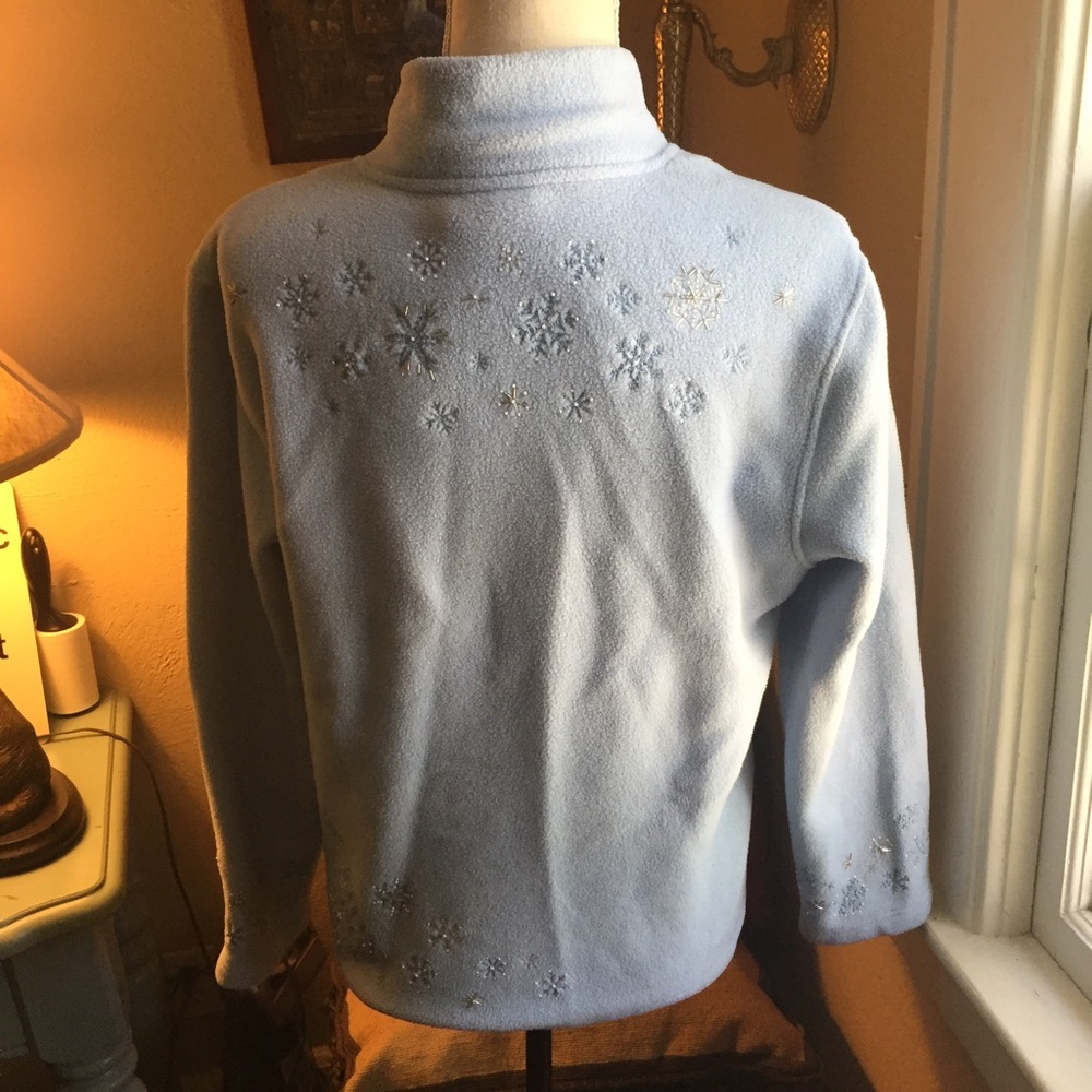 Talbots Fleece Jacket With Snowflake Details - image 2