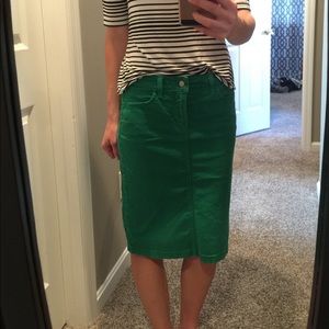 Green Colored Jean Skirt