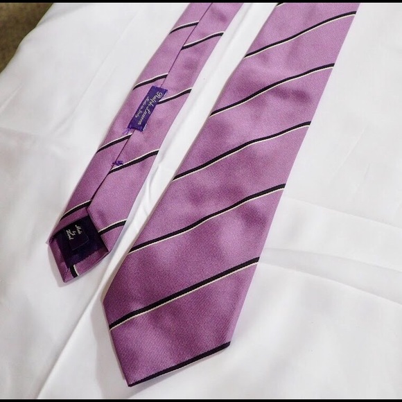 $235 Ralph Lauren Purple Label - Lavender Stripe - Picture 5 of 6