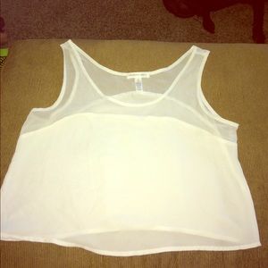Silk white tank/crop top