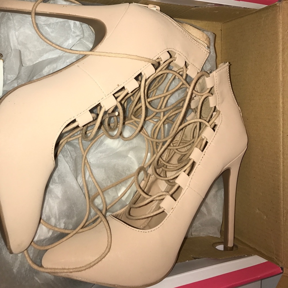 Super cute lace up heels