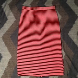 Hot pink with Black Stripes Skirt