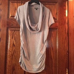 Grey cowl neck top