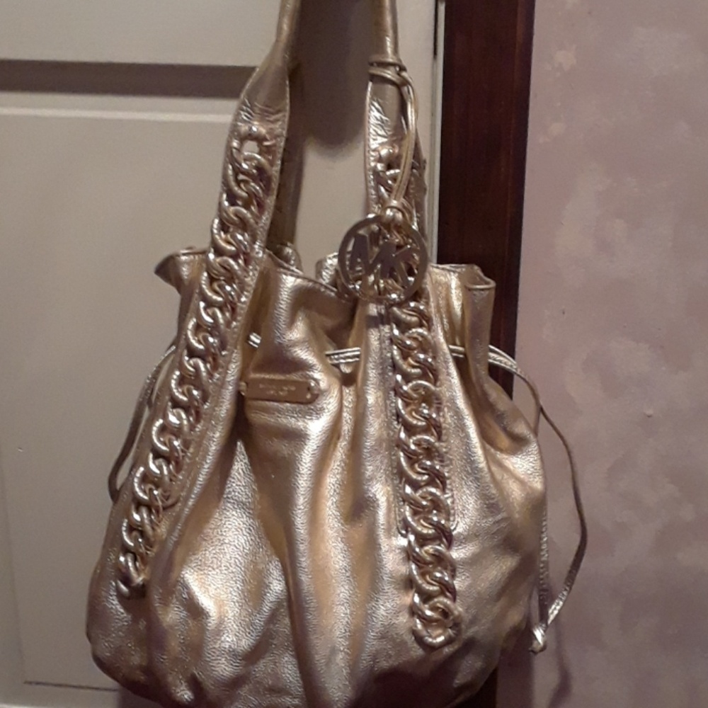Michael Kors Large Gold Drawstring