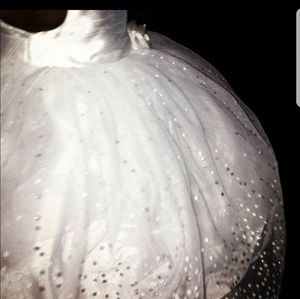 White dress with silver BLING trim