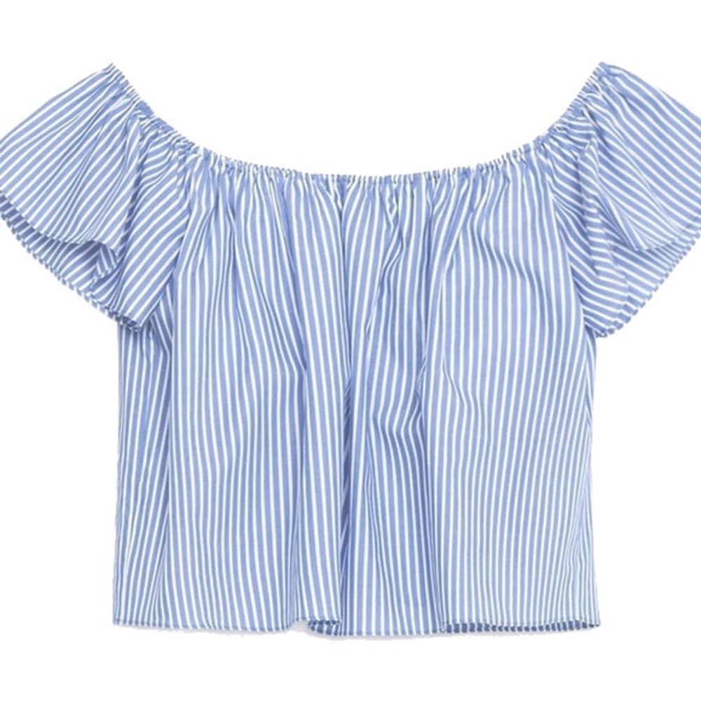 Zara off the shoulder poplin top