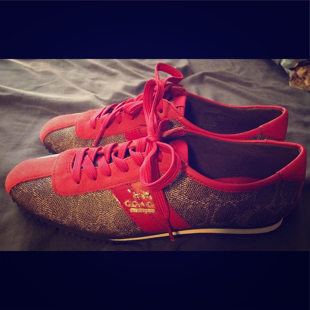Coach size 5.5 women's red shoes