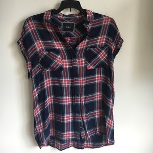 Rails plaid button down shirt short sleeve XS
