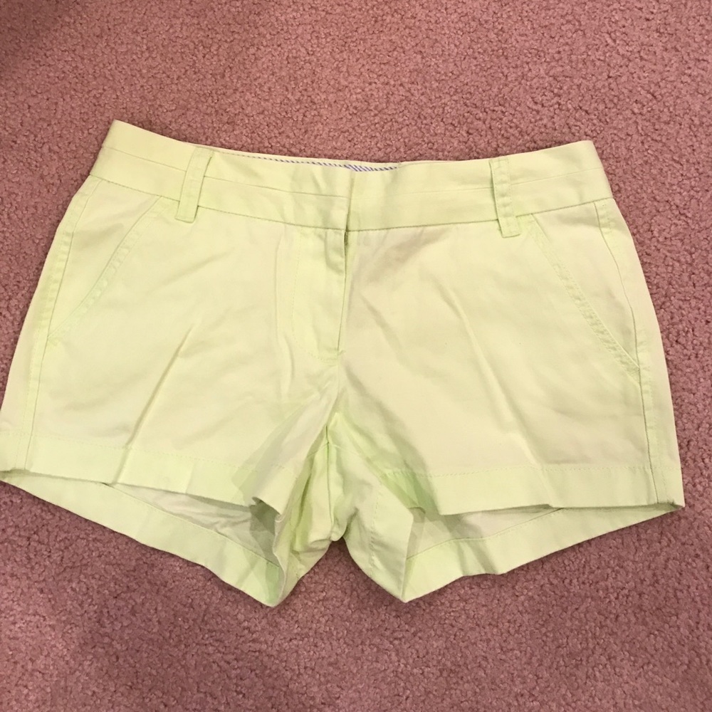 J. Crew Neon Lime Shorts