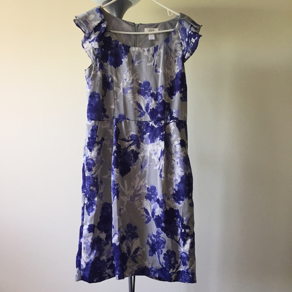 Loft dress floral purple size 6