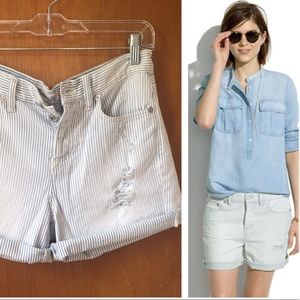 Madewell Denim Boyshorts in Railroad Stripe