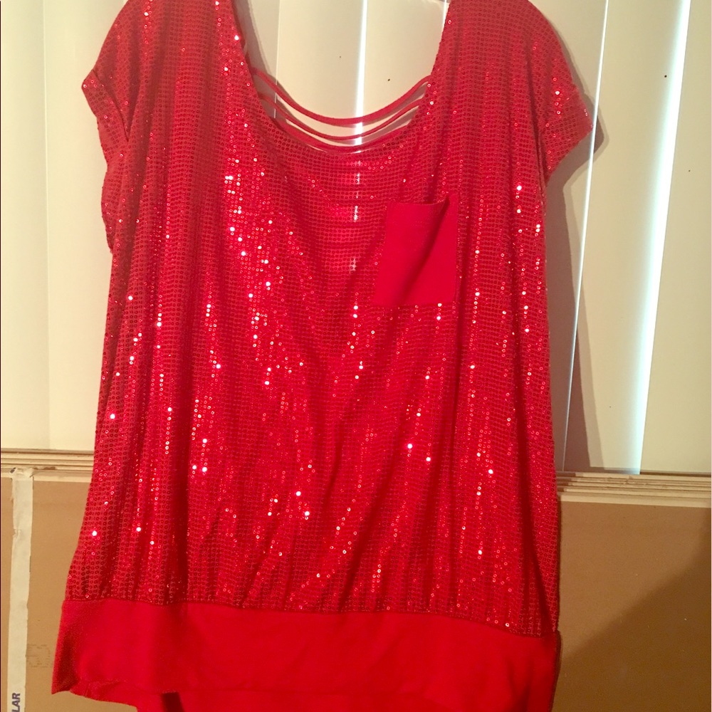 Red Sparkly Comfy Shirt