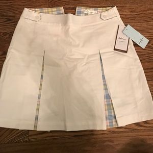 White and plaid golf skirt