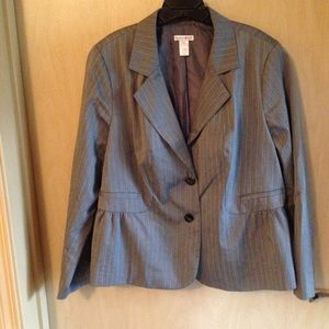 Fashion Bug pinstripe jacket with peplum detail