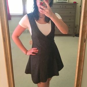 NWT Free People Charcoal Pinafore Dress