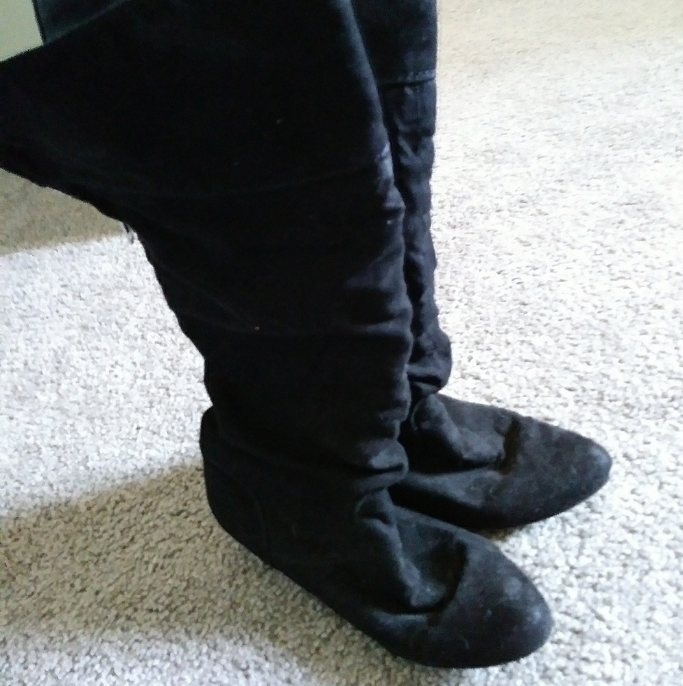 Boots, Black Suede