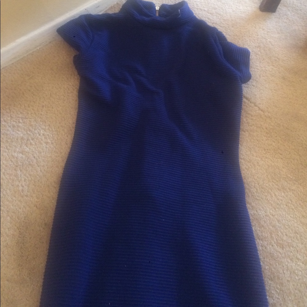 Blue ribbed dress