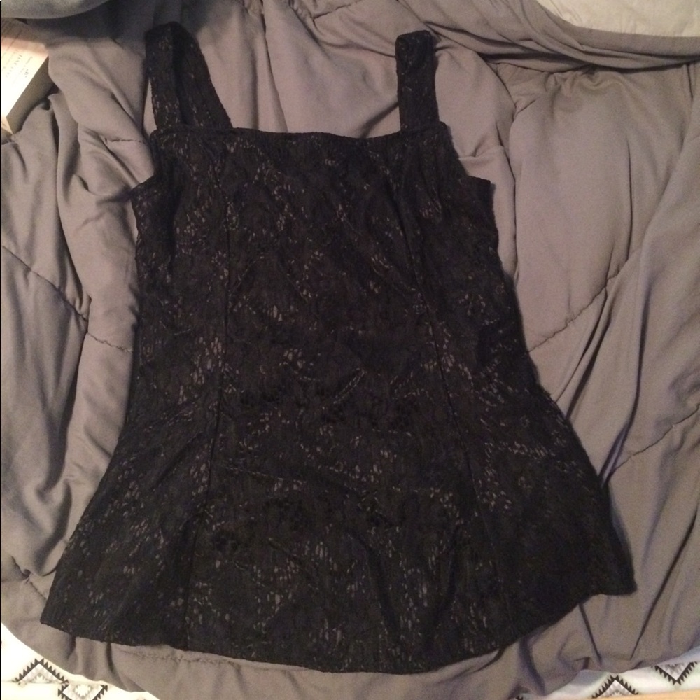 Black lace peplum top