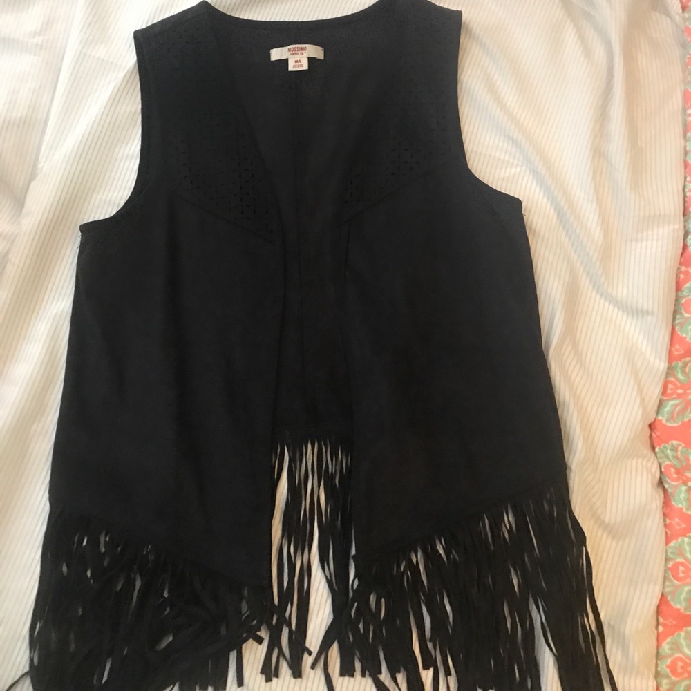 Suede fringe vest