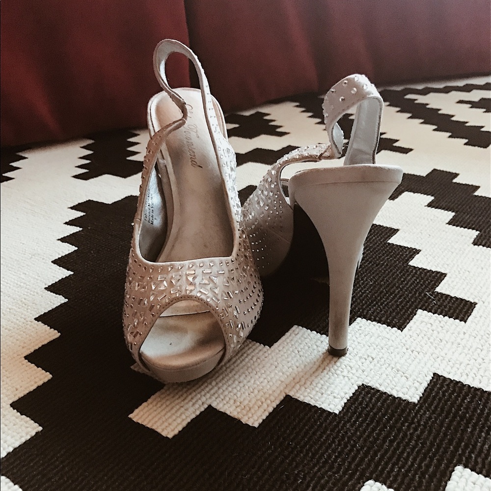 DSW silver heels