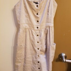 Tan Button up dress