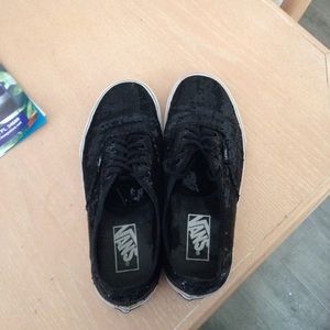 Black sequined vans
