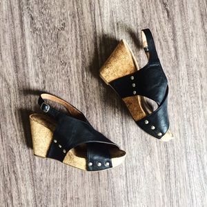 LUCKY BRAND WEDGES W 7 37 leather upper