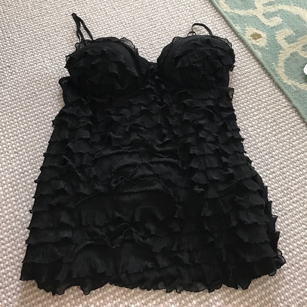 Black ruffled nightie