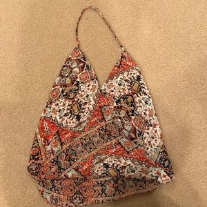 Akira Tribal Print Halter Top
