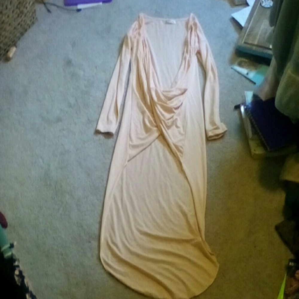 Long knotted pink cardigan