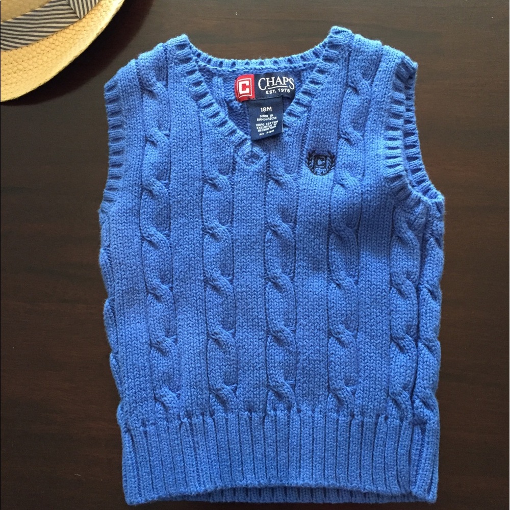Chaps blue sweater vest