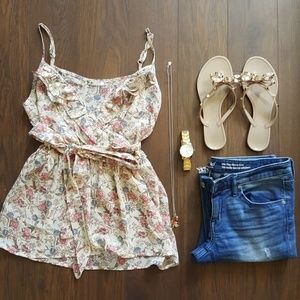 Romantic  Floral Tunic -Spaghetti strap-Small