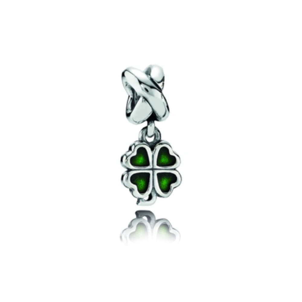 PANDORA dangling 4 leaf clover charm