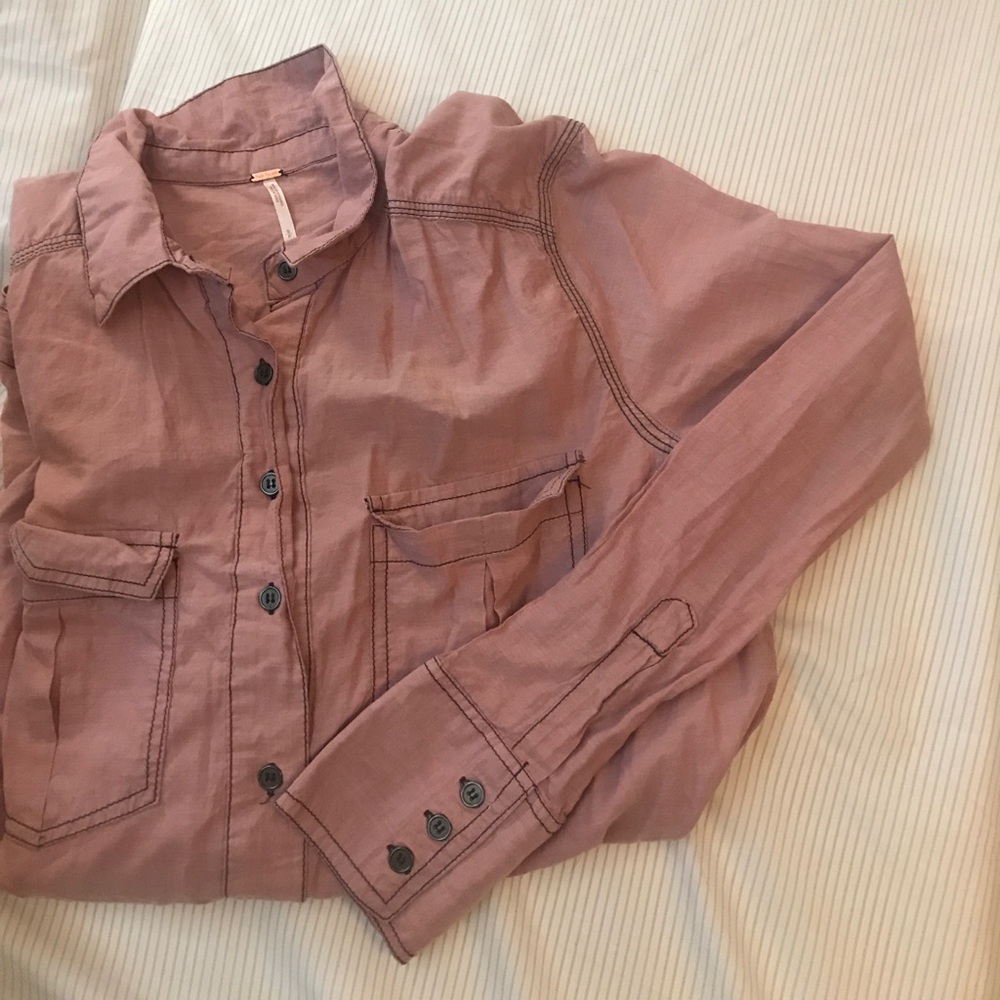 Free People cotton button down shirt