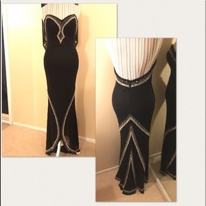 Beaded black and silver dress