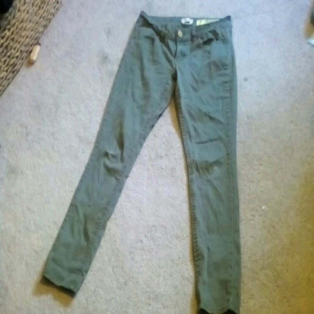 Olive green skinny jeans