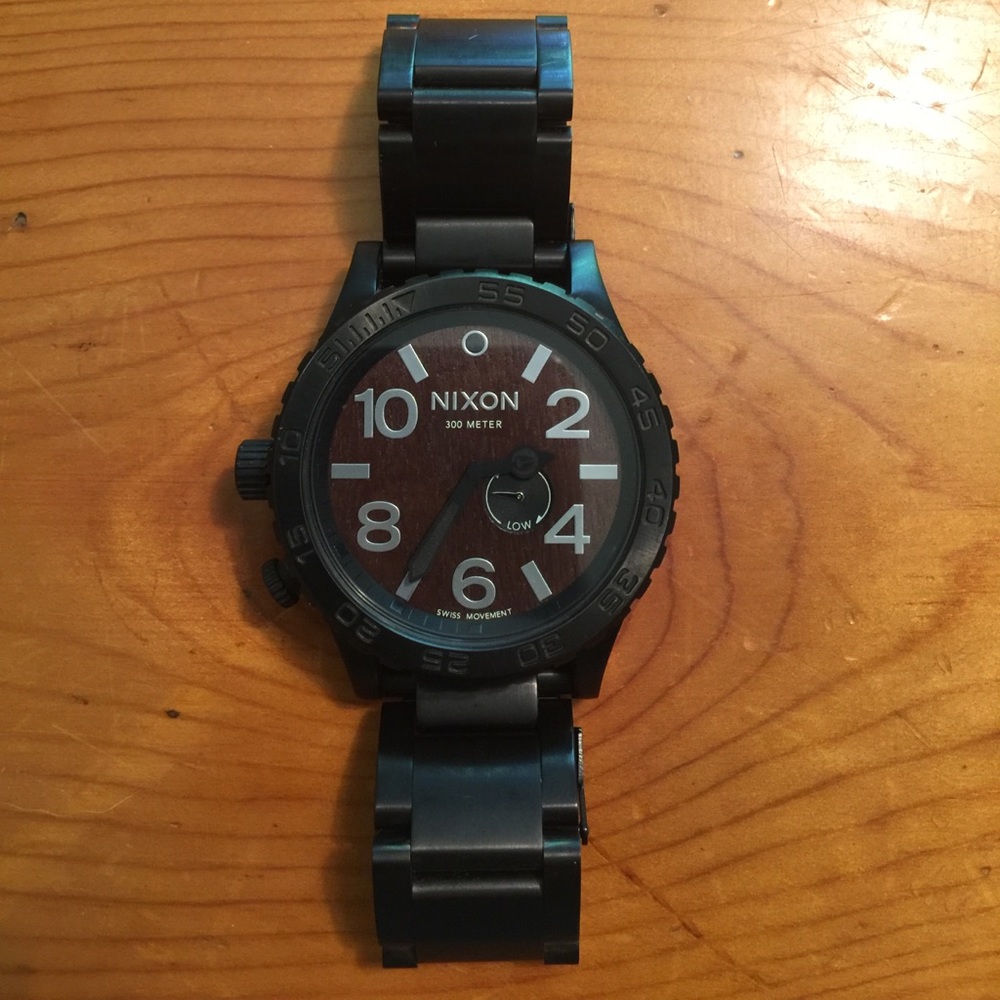 Nixon 51-30 Chrono Tide Black Steel/Dark Wood