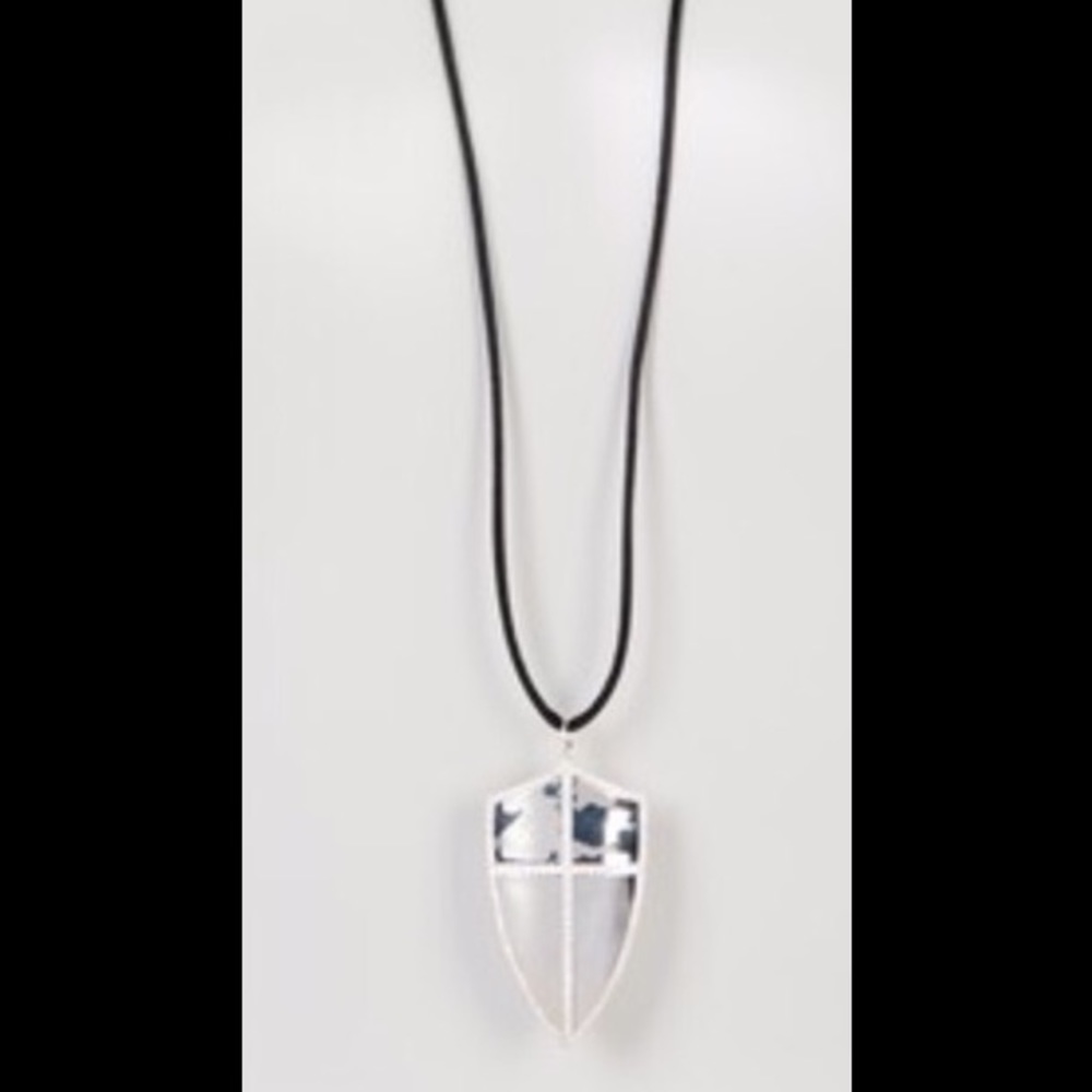 Sterling silver shield pendant necklace