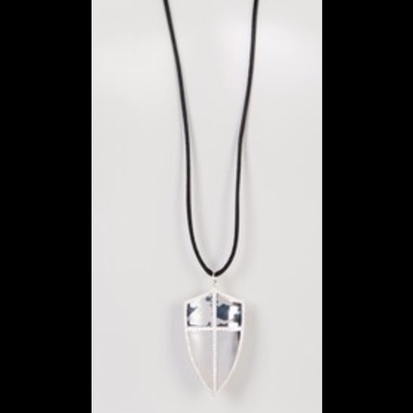 Sterling silver shield pendant necklace - Picture 1 of 3
