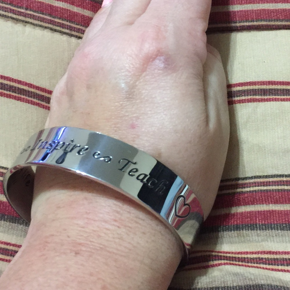 Teacher silver bangle - Picture 2 of 4