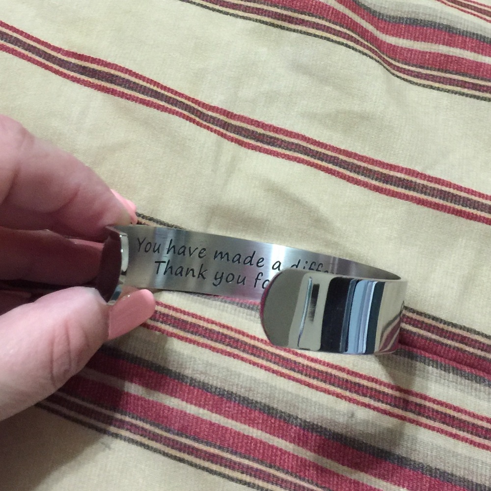 Teacher silver bangle - Picture 3 of 4