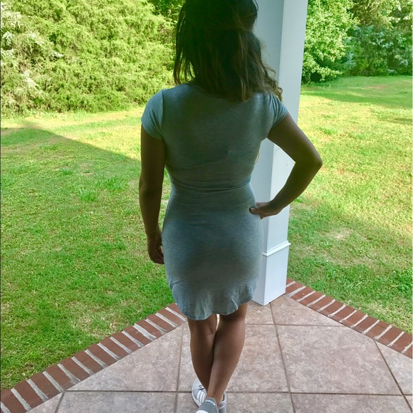 "Don't mind me" light gray distressed dress - Picture 2 of 3