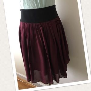 Banana Republic Petite Silk Color-Block Skirt
